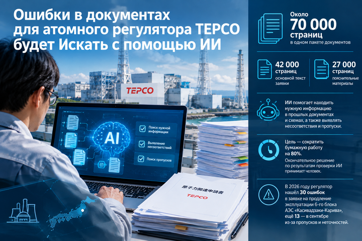 Ошибки в документах для атомного регулятора TEPCO будет искать с помощью ИИ