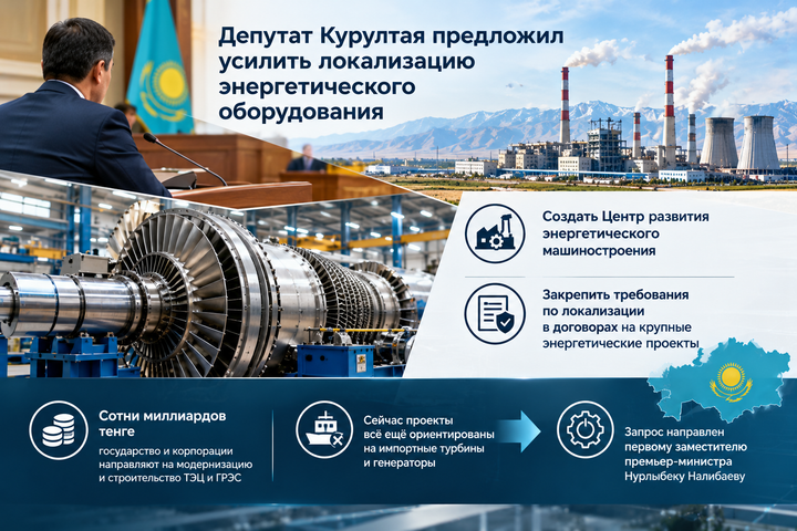 Вопрос локализации производства энергетического оборудования поднял депутат Курултая